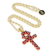 Load image into Gallery viewer, The Red Evil Eye Ankh Cross