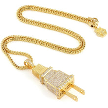 Load image into Gallery viewer, The 14K Gold CZ Plug Necklace