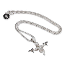 Load image into Gallery viewer, The White Gold Dual Uzi Angel Necklace
