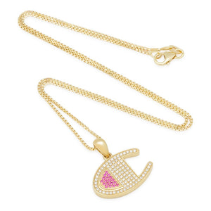 14K Solid Gold And Diamond Champion Heritage Necklace
