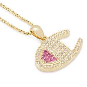 14K Solid Gold And Diamond Champion Heritage Necklace